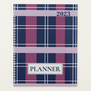 Personalisiert Lila Blue Tartan Kariert 2023 Plane Planer