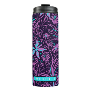 Personalisiert Lila Paisley Thermosbecher