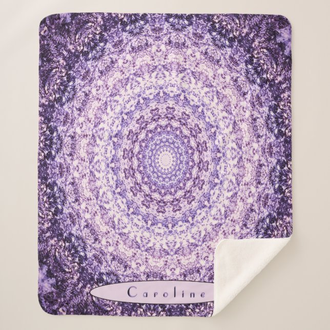 Personalisiert Lila Stone Mandala Sherpadecke (Vorderseite)