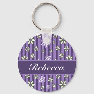 personalisiert Lilac Amethyst grünes Blumenmuster Schlüsselanhänger