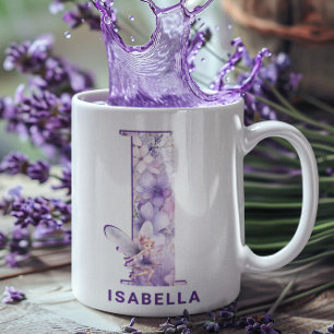 Personalisiert Lilac Fairy Monogram I Kaffeetasse