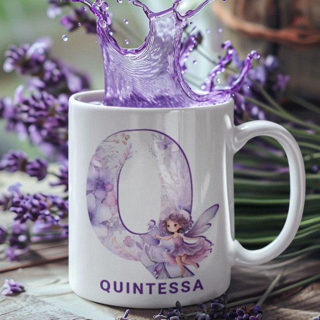 Personalisiert Lilac Fairy Monogram Q Kaffeetasse (Personalized Lilac Fairy Monogram Q Coffee Mug)