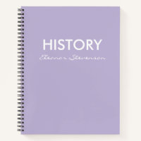 Personalisiert Lilac Lavender History Class-Notebo