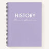 Personalisiert Lilac Lavender History Class-Notebo