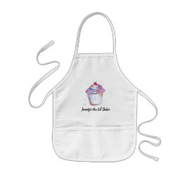 Personalisiert Lil'Baker Wasserfarbe Cupcake Kinderschürze