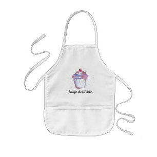 Personalisiert Lil'Baker Wasserfarbe Cupcake Kinderschürze