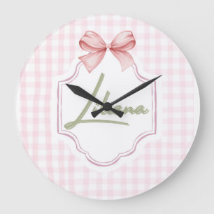 Personalisiert Liliana Baby Girl Kinderzimmer Bow& Große Wanduhr