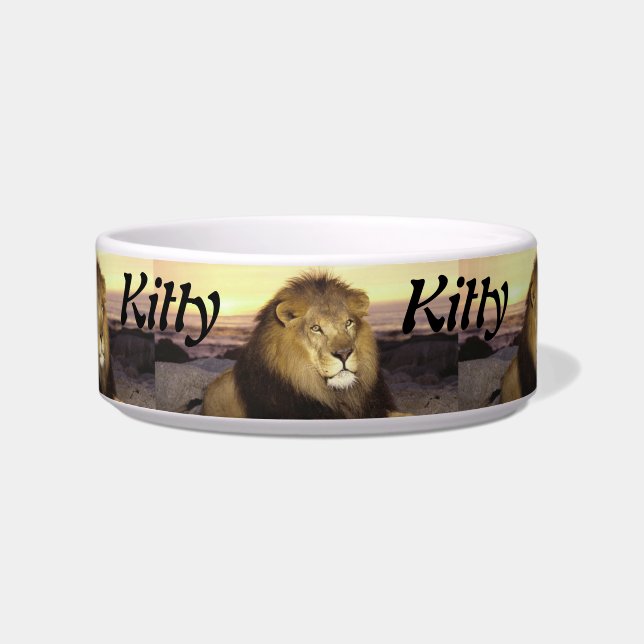 Personalisiert Lion Cat Dish Napf (Vorderseite)