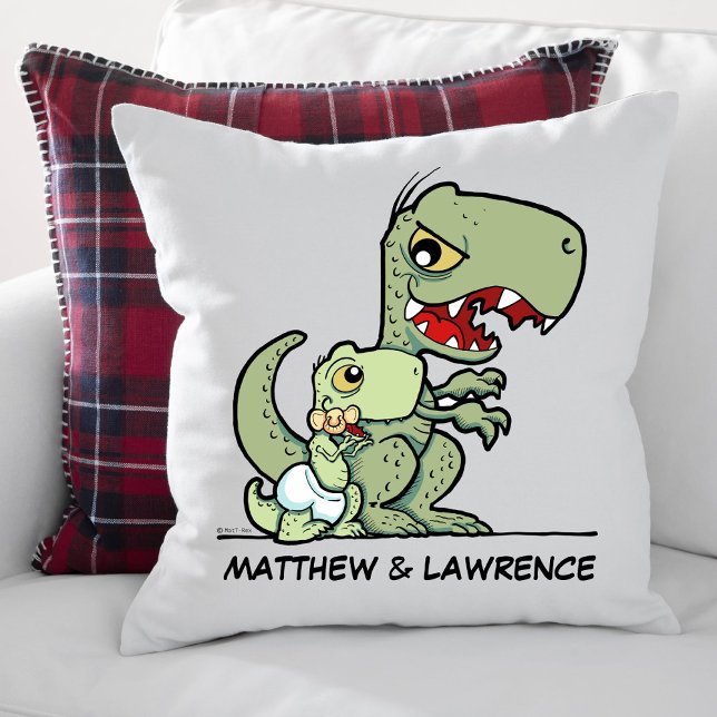 Personalisiert Little Brother T-Rex Dinosauriernam Kissen (Personalized Little Brother T-Rex Dinosaur Name Throw Pillow)