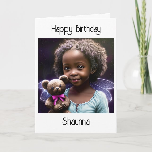 Personalisiert Little Girl Happy Birthday Karte (Vorderseite)