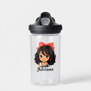 Personalisiert Little Hispanic Cartoon Girl Trinkflasche