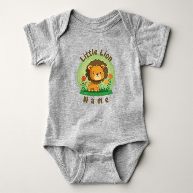 Personalisiert Little Lion Baby Strampler (Vorderseite)
