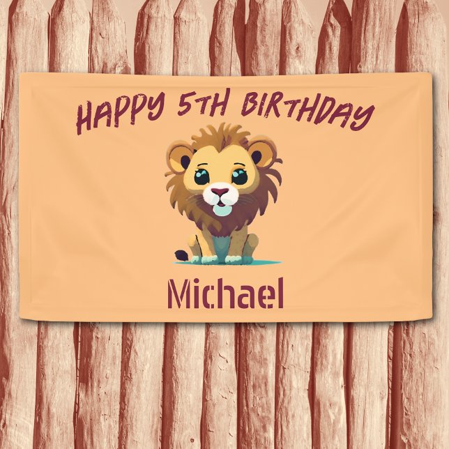 Personalisiert Little Lion Cub Geburtstag Banner (Von Creator hochgeladen)
