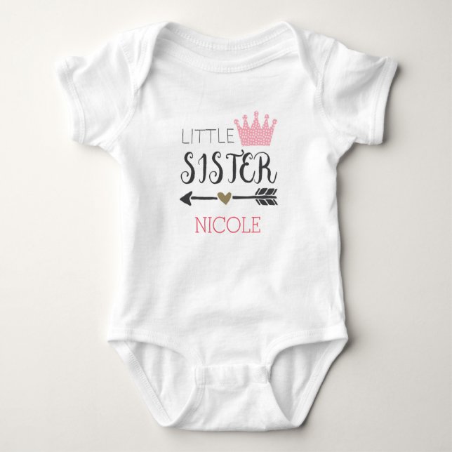 Personalisiert Little Sister Baby Strampler (Vorderseite)