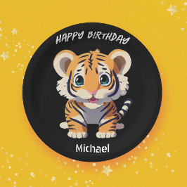 Personalisiert Little Tiger Geburtstag Pappteller