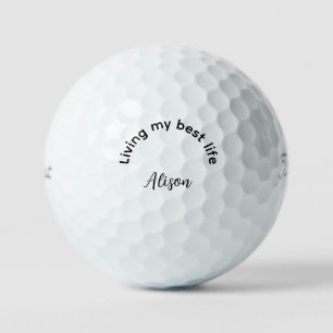 Personalisiert Living my Best Life Titleist Pro VI Golfball
