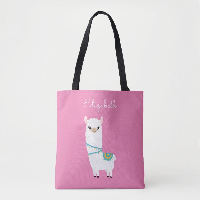 Personalisiert Llama Tote Bag (Vorderseite)