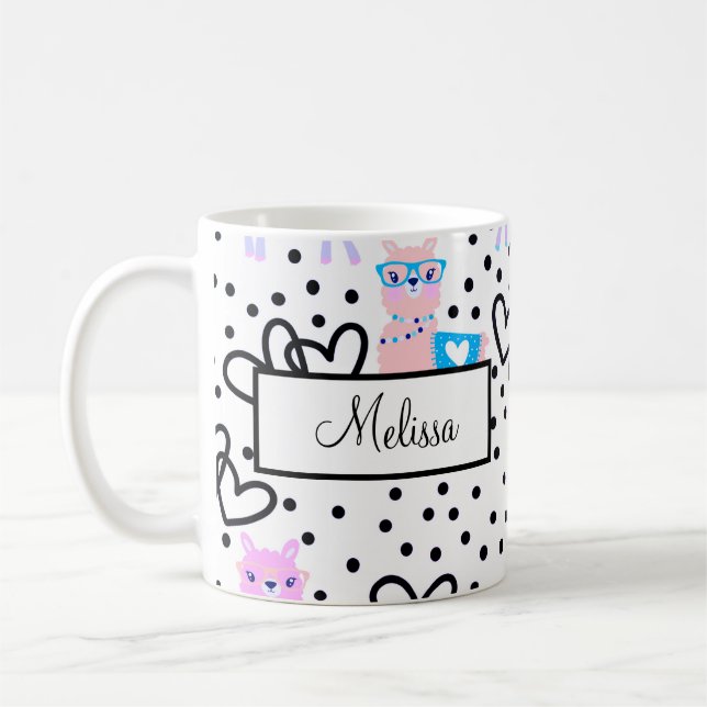 Personalisiert Llama Zwei-Tone-Kaffee-Tasse Kaffeetasse (Links)