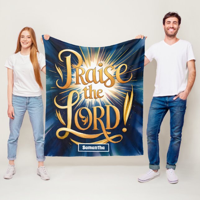 Personalisiert Lob Der Herr Vintag Christlich Fleecedecke (Beispiel)