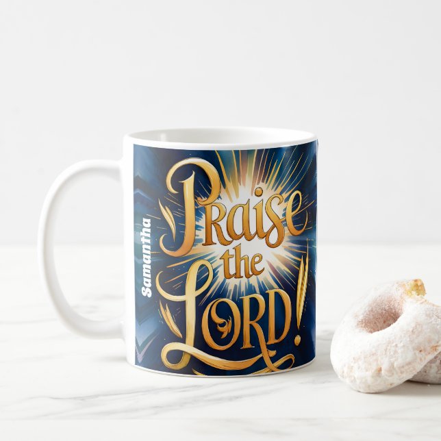 Personalisiert Lob Der Herr Vintag Christlich Kaffeetasse (Mit Donut)