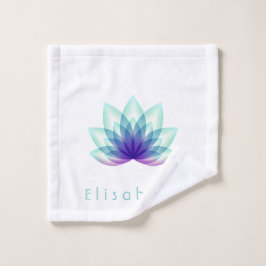 Personalisiert Lotus Blume Green Blue Waschlappen
