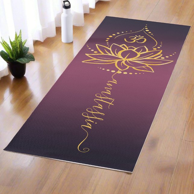 Personalisiert Lotus & Om - Individuelle Name Mini Yogamatte (Von Creator hochgeladen)
