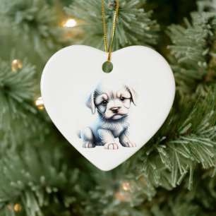 Personalisiert Löwchen Puppy Keramik Ornament
