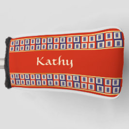 Personalisiert Lucky Blue Eight Wheel Mahjong Tile Golf Headcover