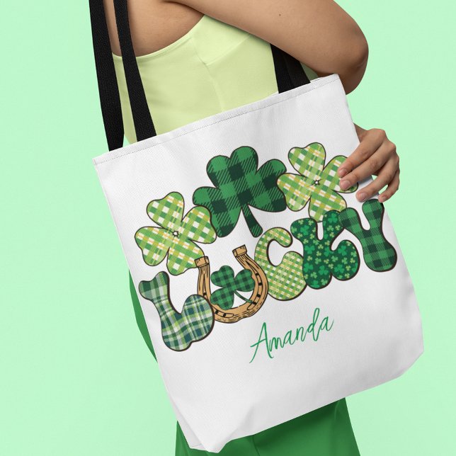 Personalisiert-Lucky-St-Patricks-Tag (Personalized Lucky St Patricks Day Tote Bag)