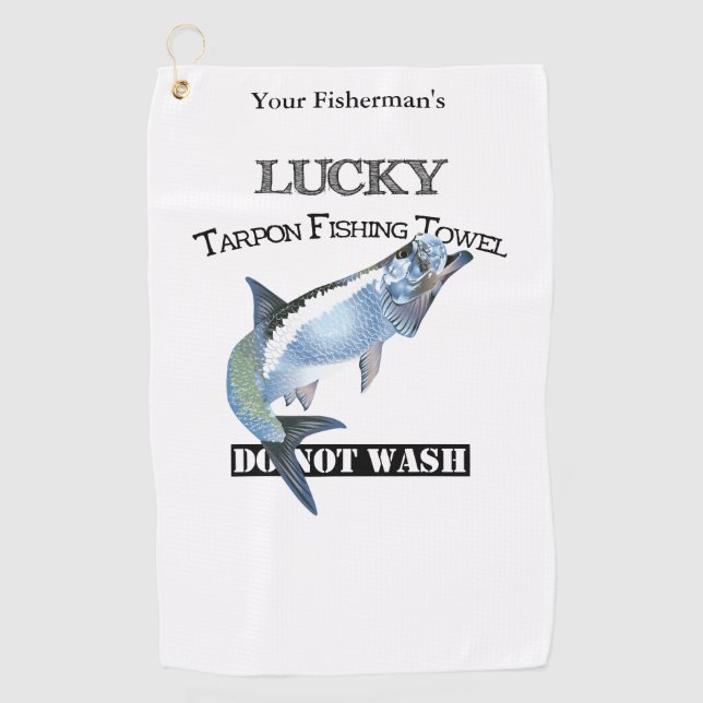 Personalisiert Lucky Tarpon Handtuch fischen (Vorderseite)