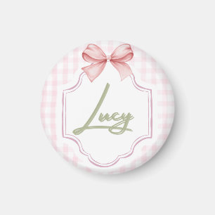 Personalisiert Lucy Baby Girl Kinderzimmer Bow&Gin Magnet