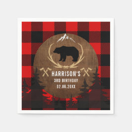 Personalisiert Lumberjack Boy Geburtstag Serviette