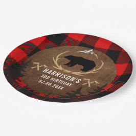 Personalisiert Lumberjack Geburtstag Pappteller