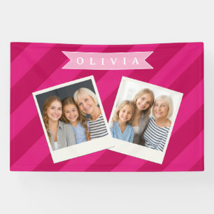 Personalisiert Lustig Süß Modern Rosa Streifen Banner