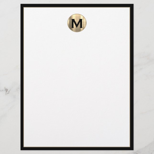 Personalisiert Luxury Monogram Initial Letterhead Briefbogen (Vorderseite)