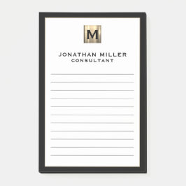 Personalisiert Luxury Monogram Post-it Klebezettel