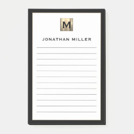 Personalisiert Luxury Monogram Post-it Klebezettel