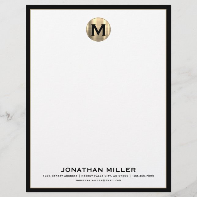 Personalisiert Luxus Monogram Letterhead Briefbogen (Vorderseite)