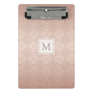 Personalisiert Luxus Muster Rose Gold Mini Klemmbrett