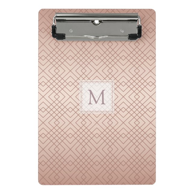 Personalisiert Luxus Muster Rose Gold Mini Klemmbrett (Vorderseite)