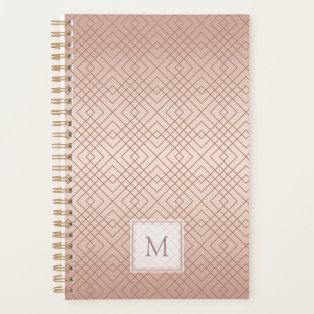 Personalisiert Luxus Muster Rose Gold Planer (Vorderseite)