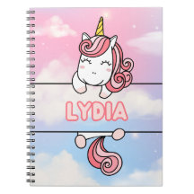 Personalisiert Lydia Unicorn Girlie Notebook