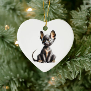 Personalisiert Lykoi Kitten Keramik Ornament