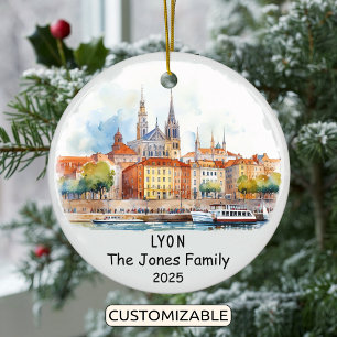 Personalisiert Lyon Ornament, Frankreich Keramik Ornament