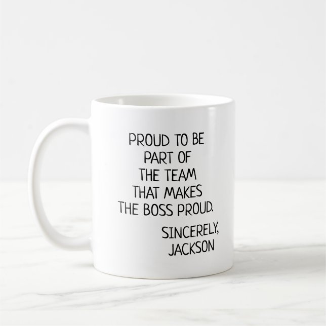 Personalisiert Machen Sie Den Chef Stolz Kaffeetasse (Links)