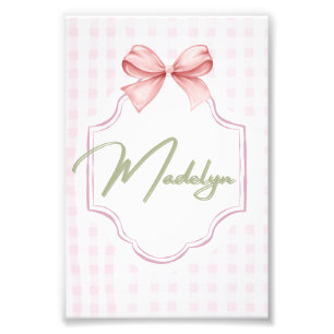 Personalisiert Madeline Baby Girl Kinderzimmer Bow Fotodruck