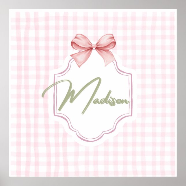 Personalisiert Madison Baby Girl Kinderzimmer Bow& Poster