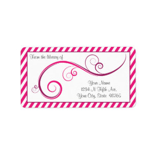 Personalisiert Magenta Swirl Buchzeichen Adressaufkleber