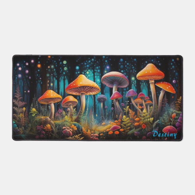 Personalisiert Magic Mushroom Forest Desk Mat Schreibtischunterlage (Vorderseite)