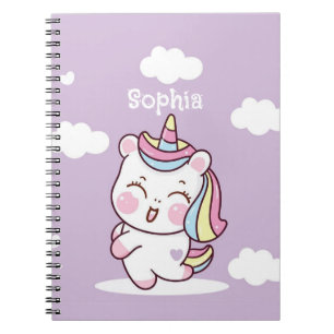 Personalisiert Magical Kawaii Whimsical Unicorn Notizblock